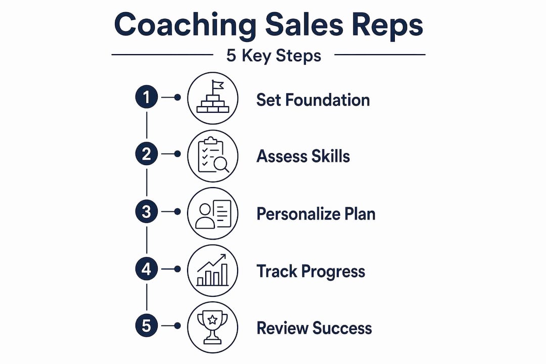 Infographic showing 5 steps of sales coaching