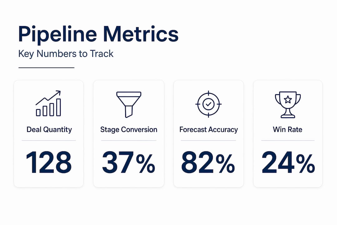 Infographic showing pipeline metrics and key stats