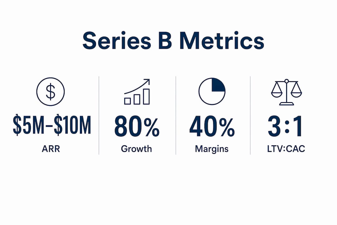 Infographic showing key series B funding financial metrics