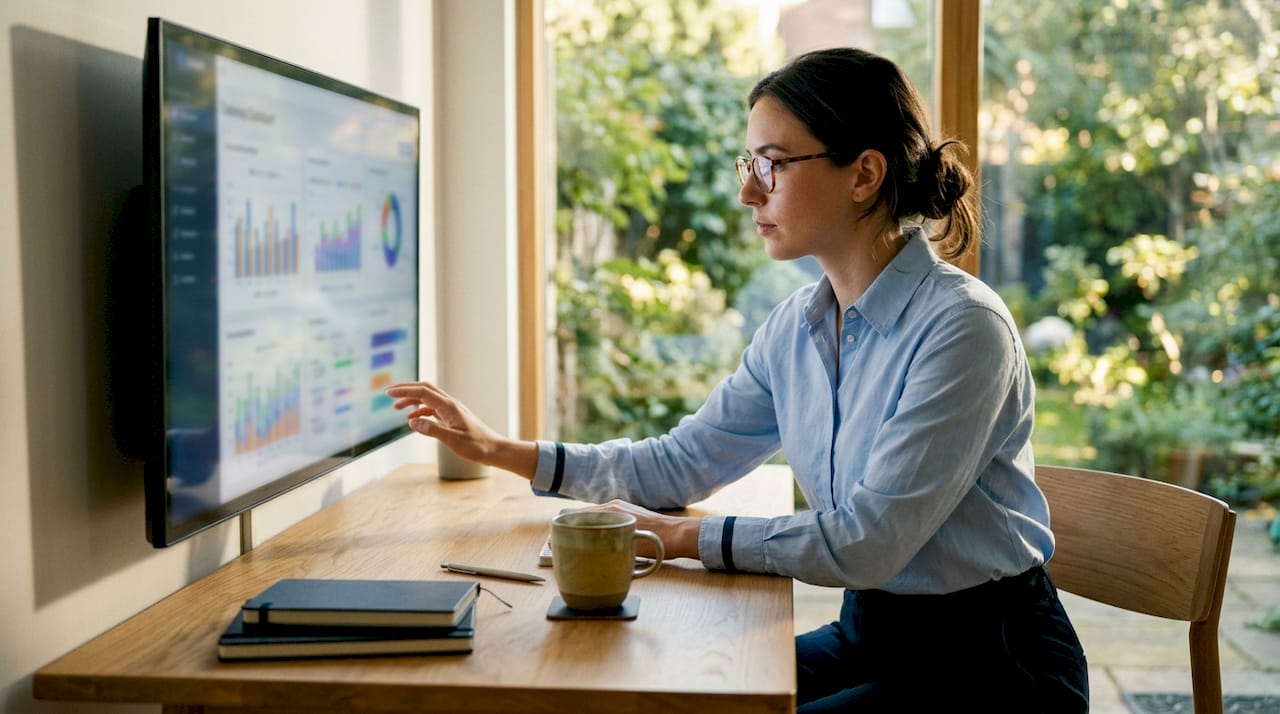 Sales specialist working on CRM dashboards