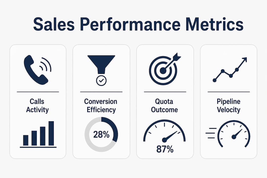 Infographic showing key sales performance metrics