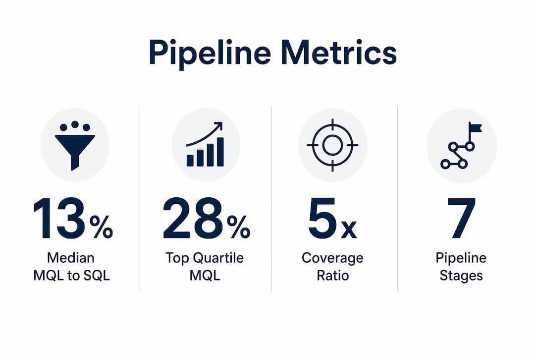 Infographic showing B2B pipeline key metrics