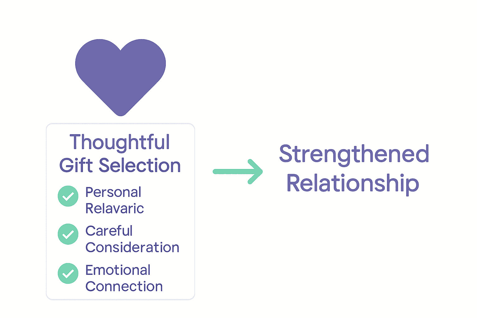 Infographic showing key characteristics of thoughtful gifts