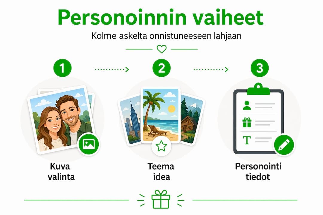 Infograafi: Näin personoit lahjan kolmella helpolla askeleella