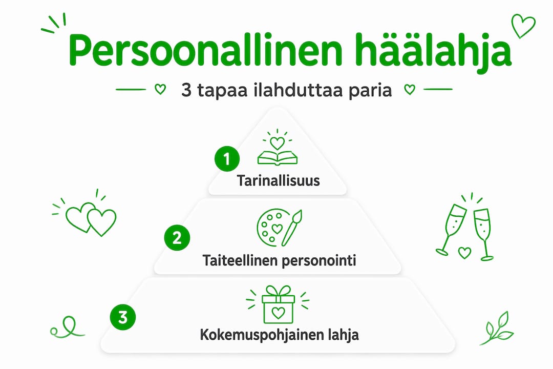 Persoonallisten hää­lahjojen arvostusjärjestys – visuaalinen katsaus parhaisiin ideoihin