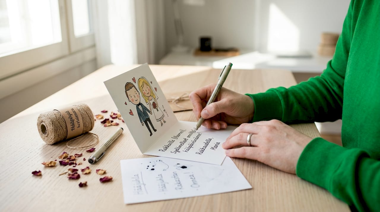 Henkilökohtaisen hääkortin kirjoittaminen
