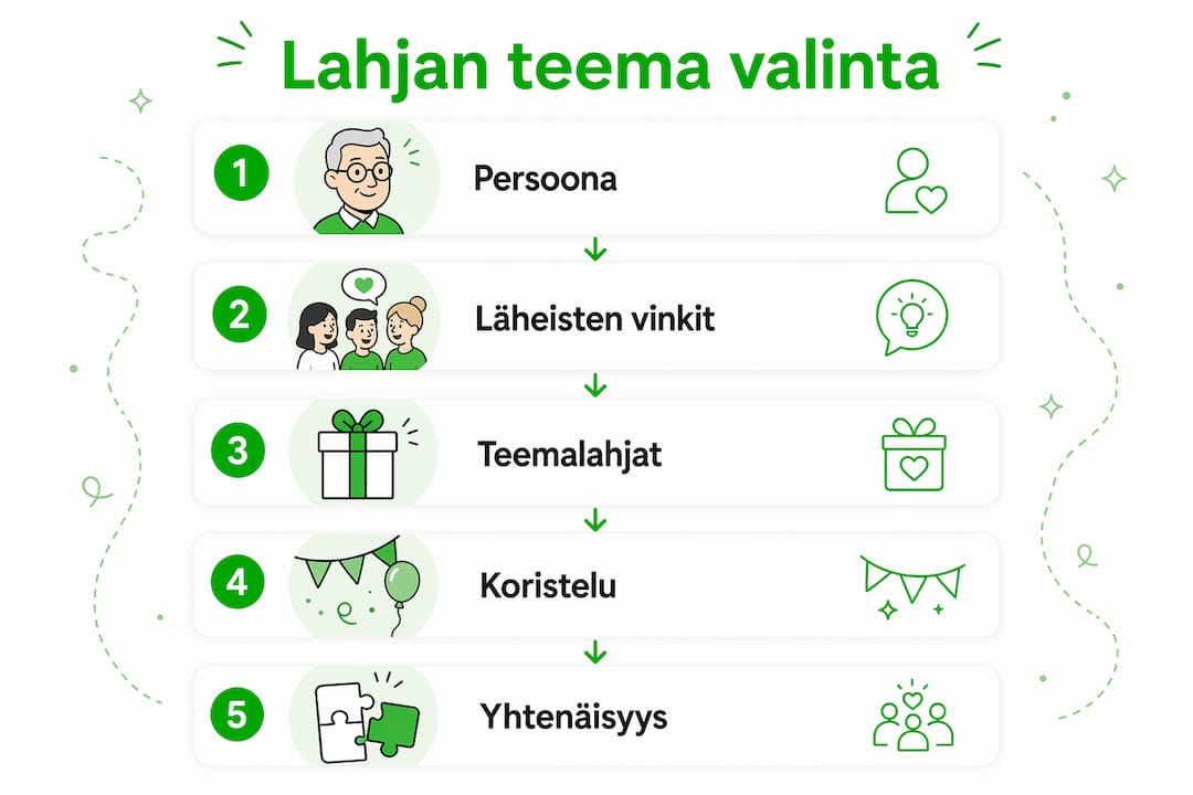 Vaiheittainen opas: Näin valitset sopivan lahjateeman eläkejuhlaan