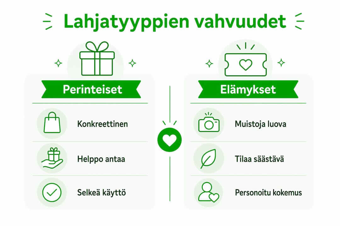Kuvio lahjalajien vahvuuksista ja kehityskohteista