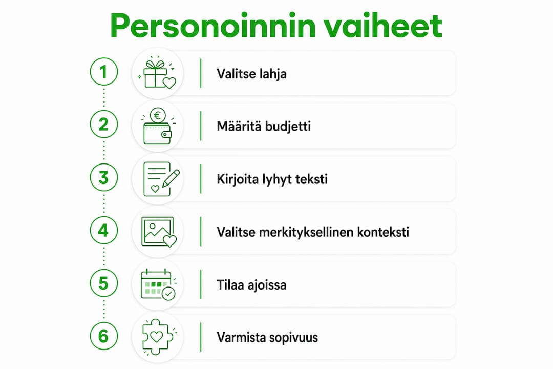 Infograafi personoinnin tärkeimmistä askelista