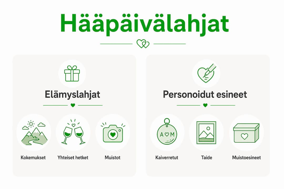 Erilaiset hääpäivälahjat – visuaalinen katsaus