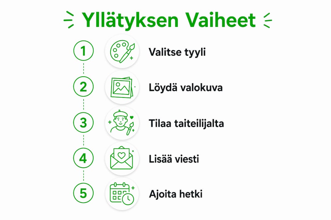 Infografiikka: Näin kuvitettu lahja yllättää – vaihe vaiheelta