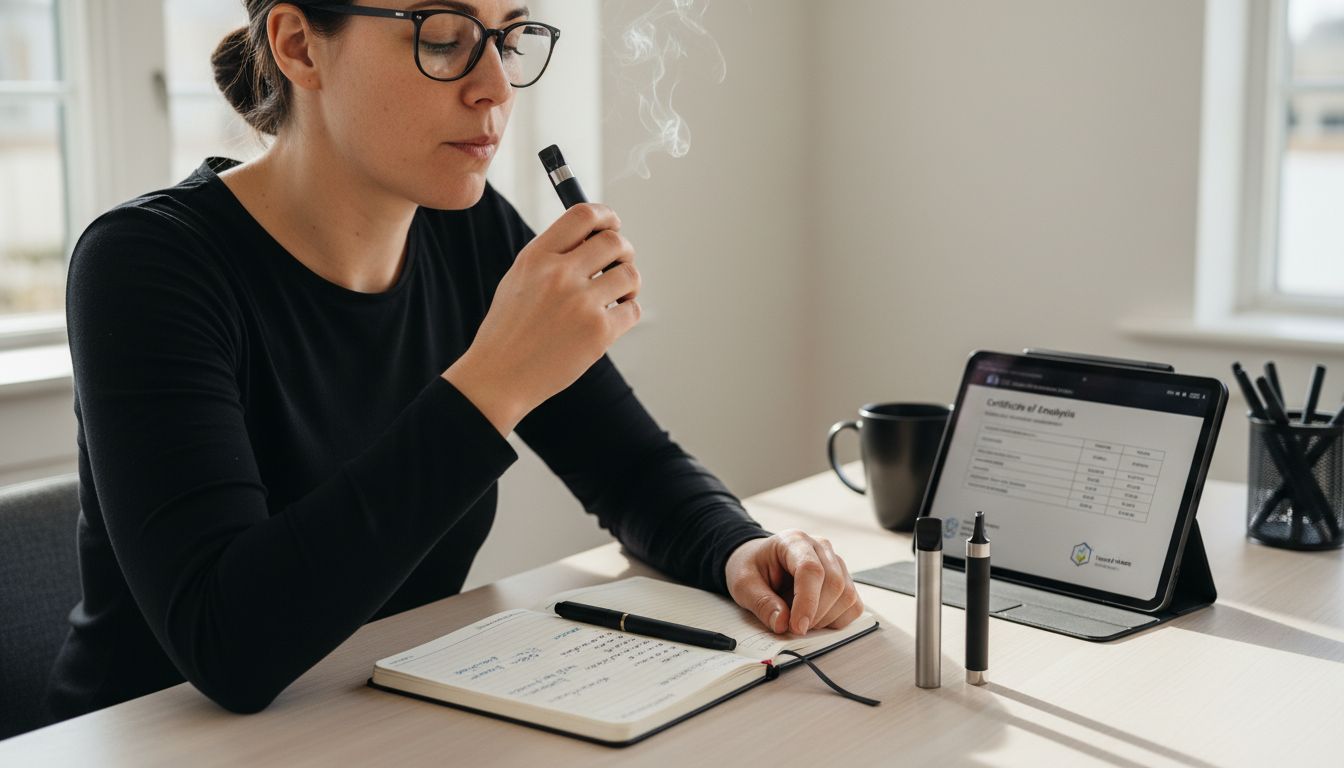 vape testing journal workspace