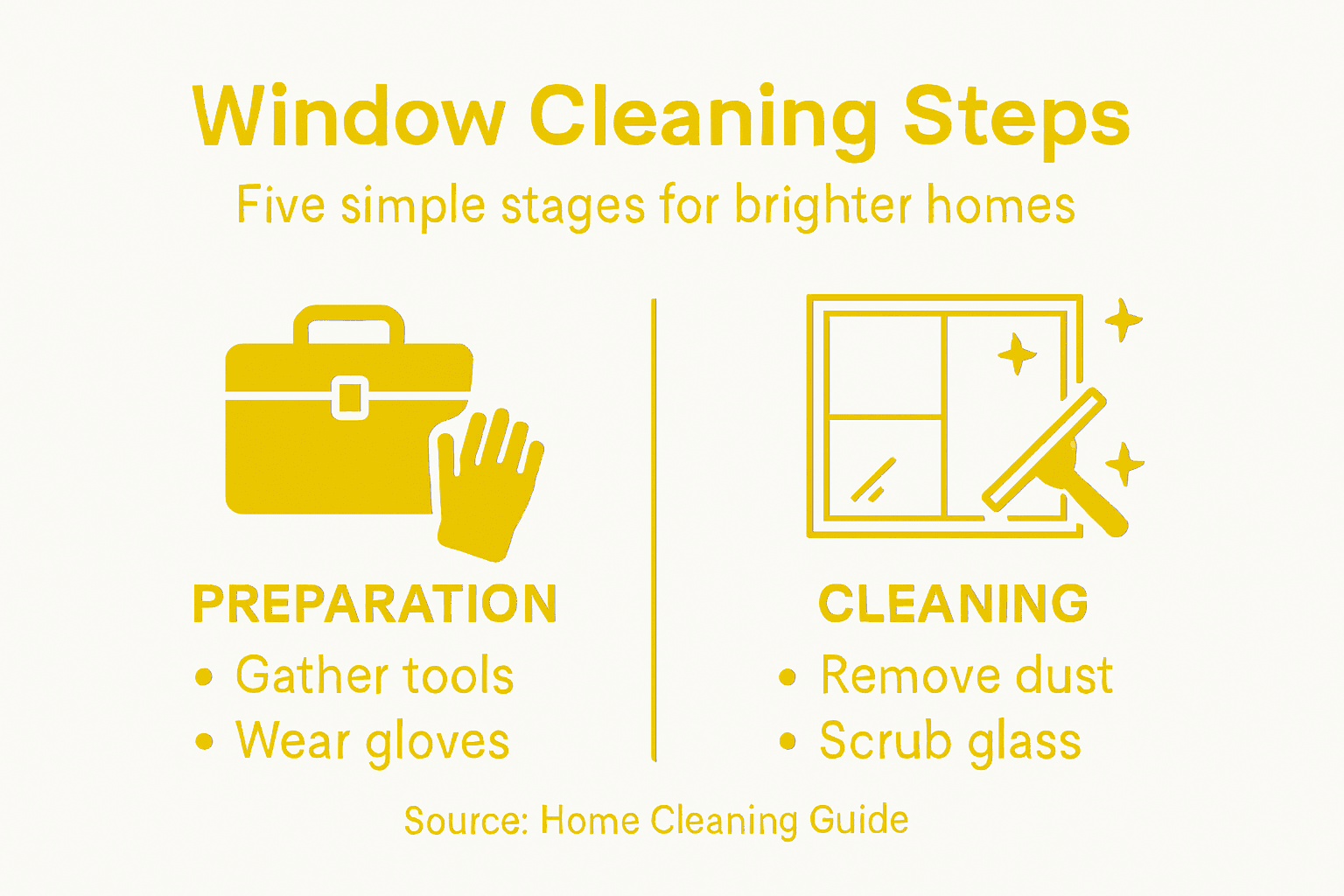 Infographic overview of window cleaning workflow