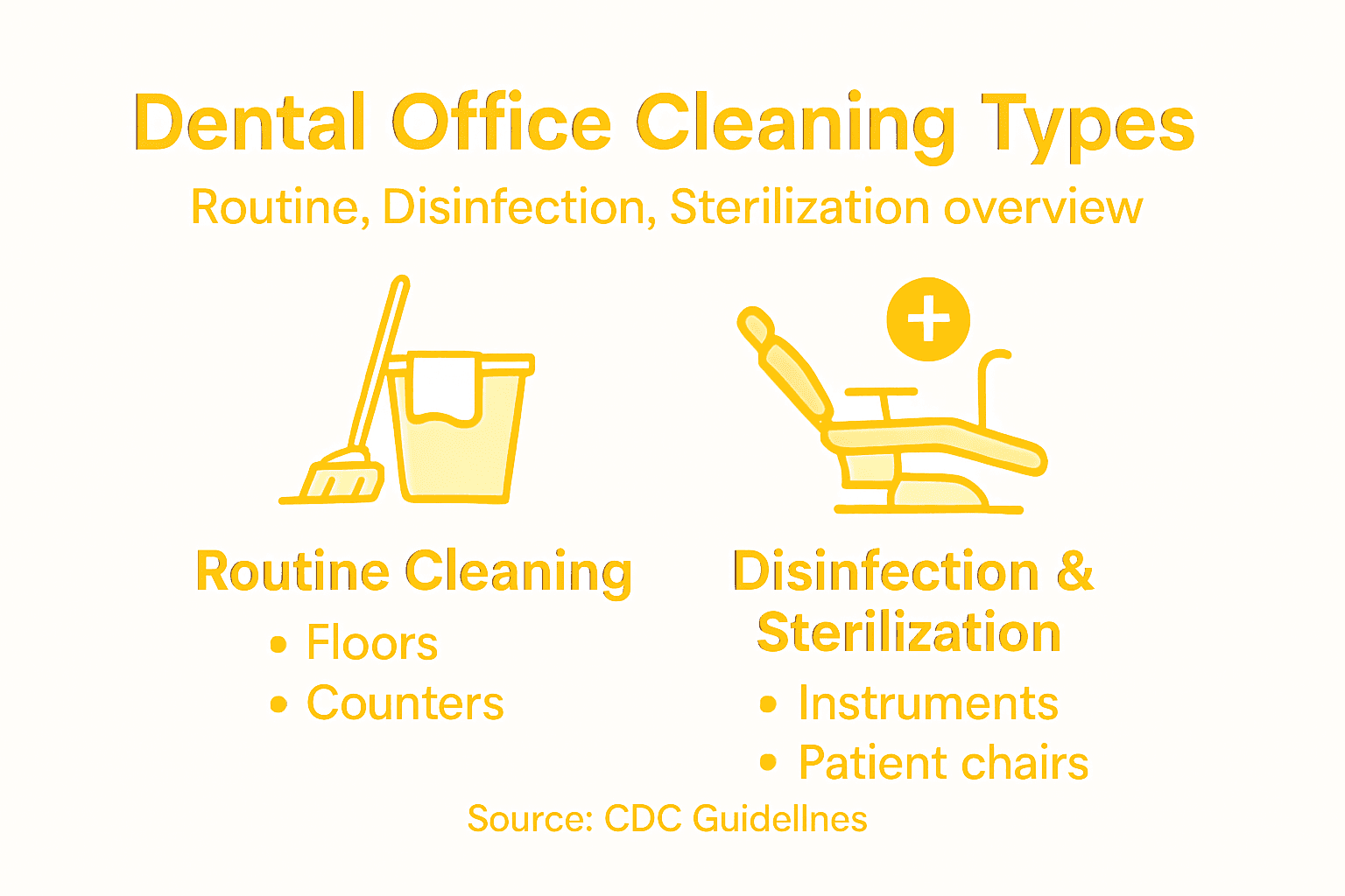 Infographic showing dental cleaning categories