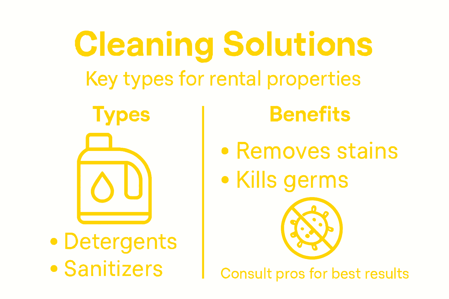 Infographic with cleaning solutions types and benefits