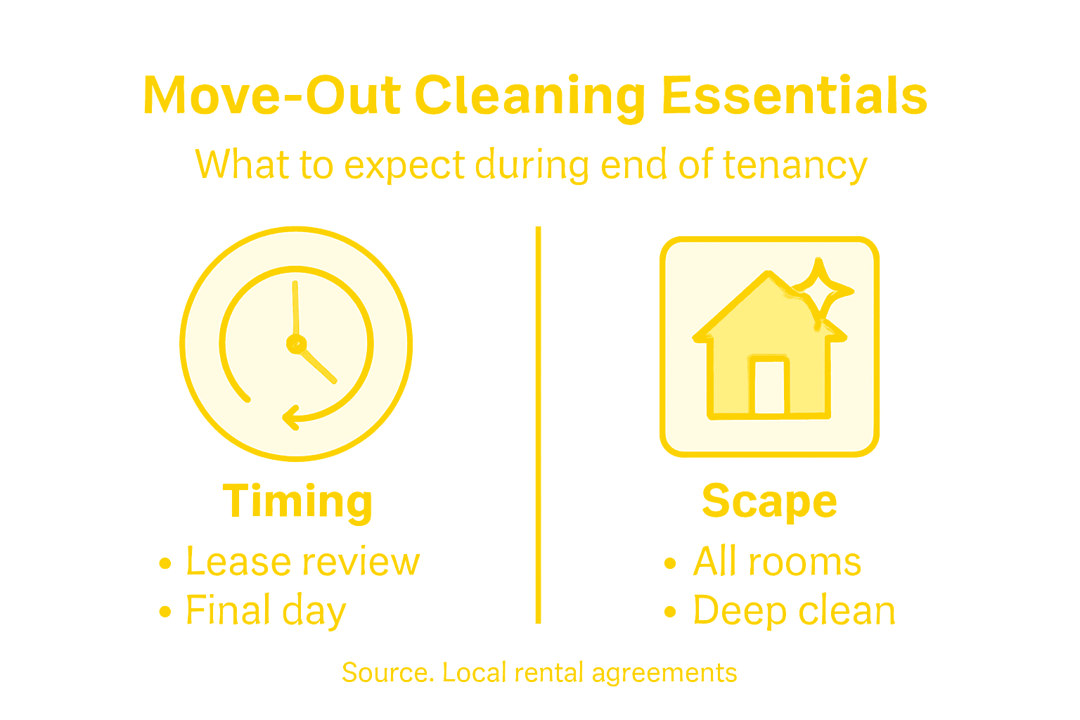 Infographic showing timing and scope of cleaning