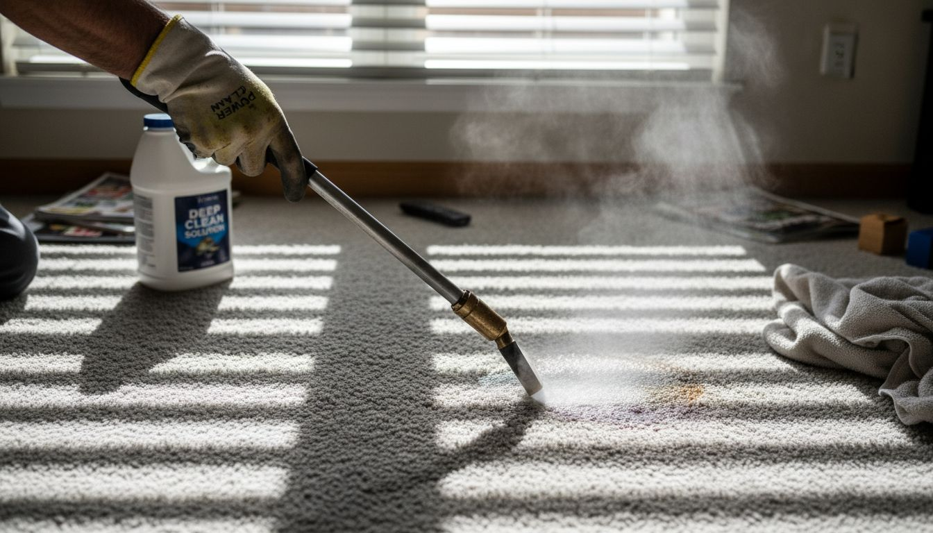 Carpet wand using hot water extraction