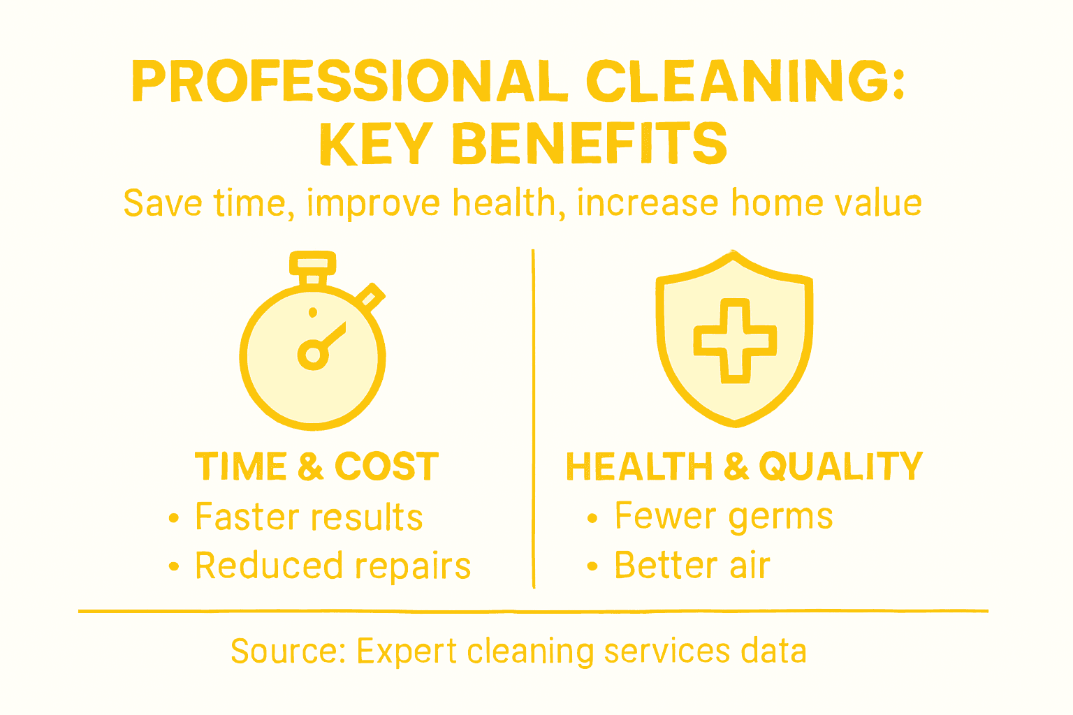 Infographic showing benefits of professional cleaning