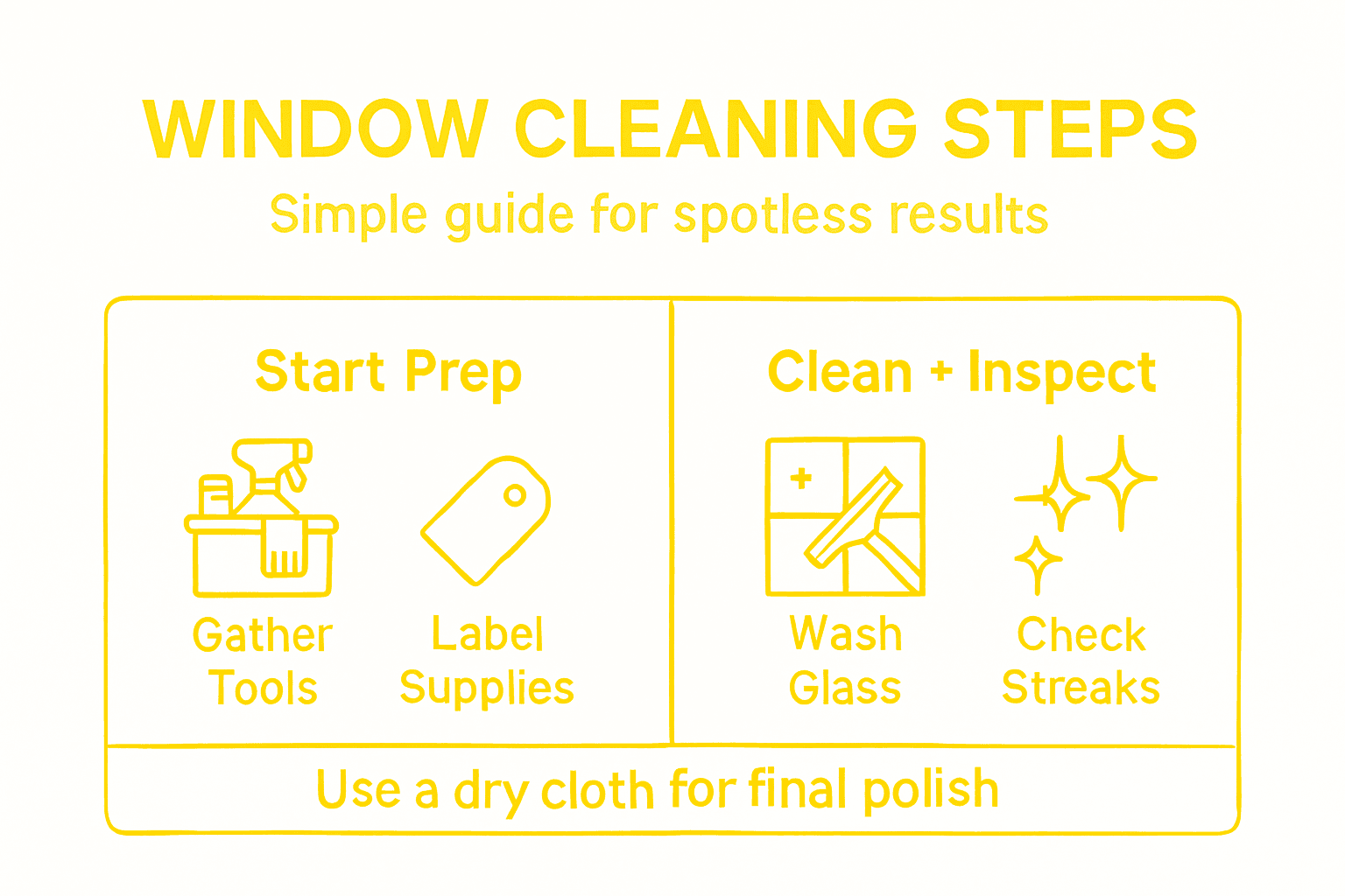 Infographic showing window cleaning steps for moving