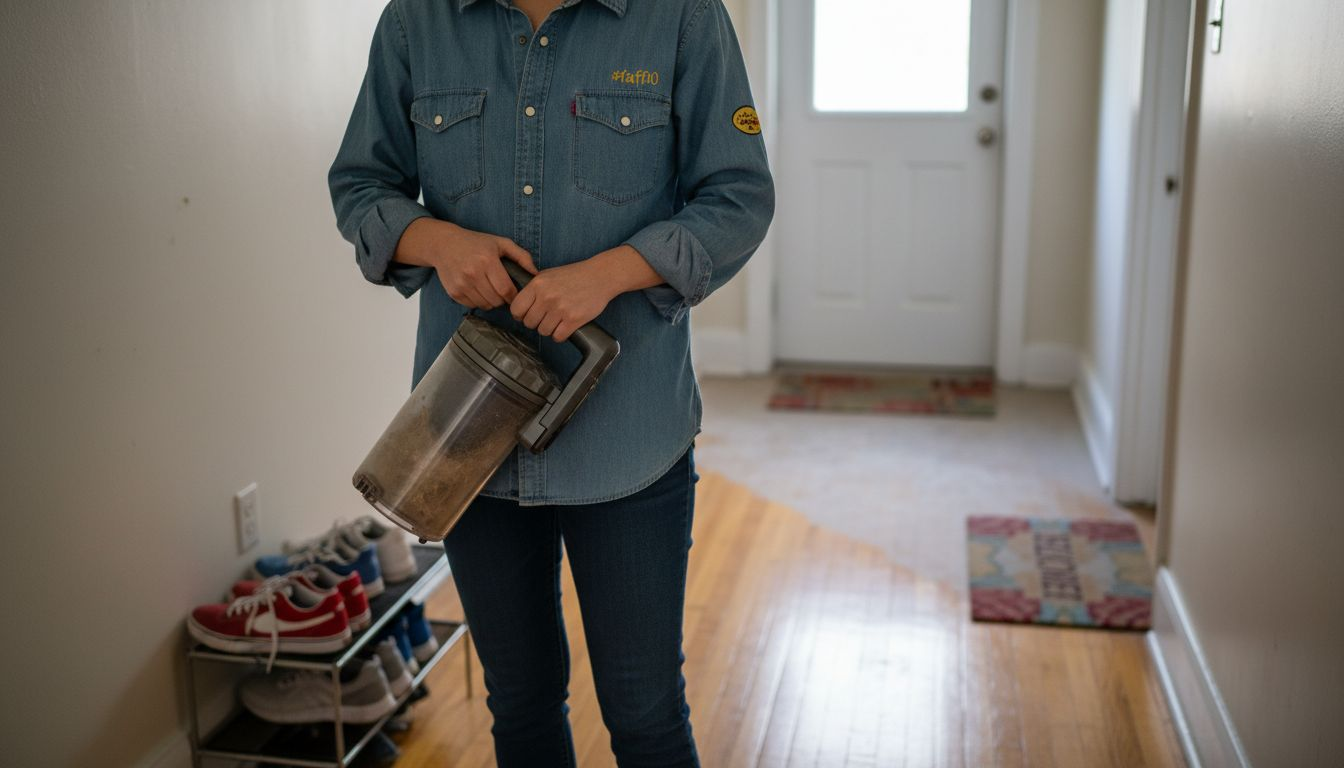 Using HEPA vacuum to reduce apartment dust