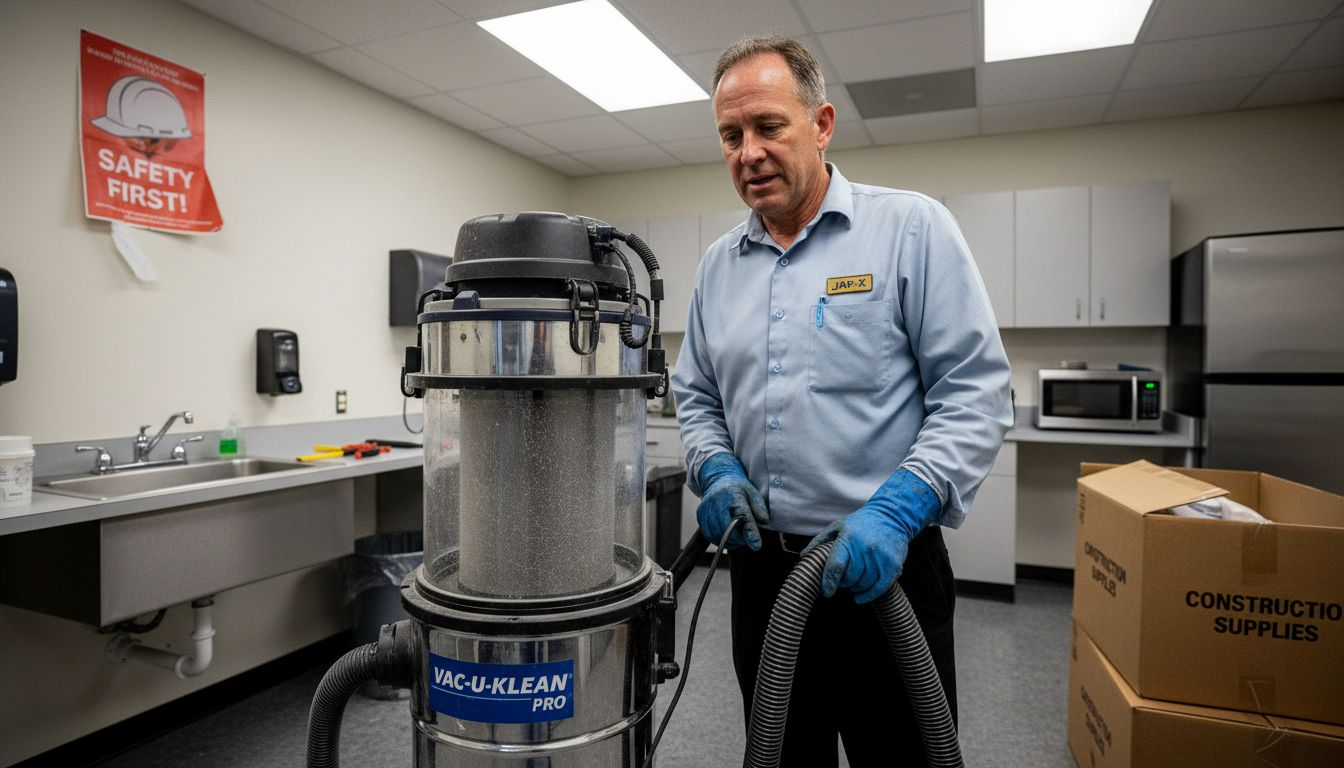 Professional cleaner with HEPA vacuum equipment