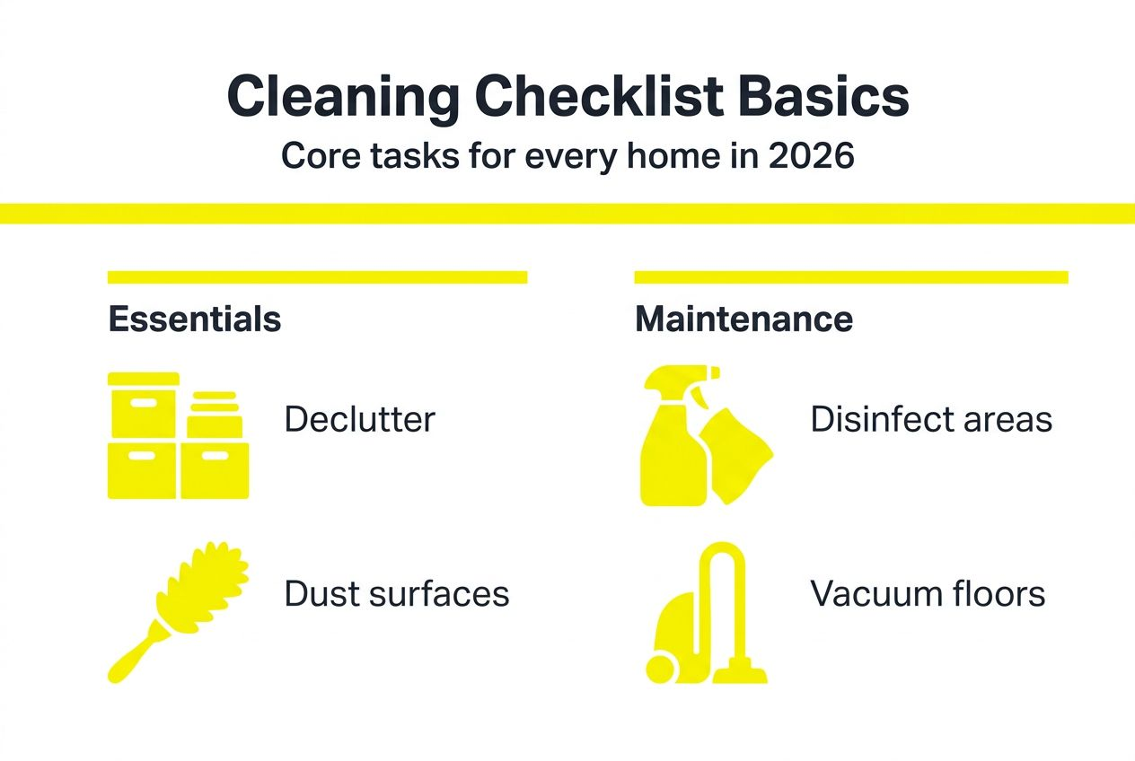 Infographic of residential cleaning checklist basics