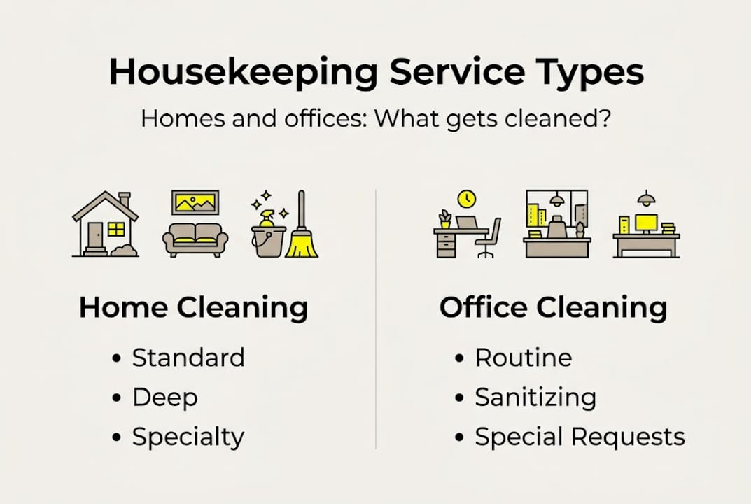 Infographic comparing home and office cleaning services