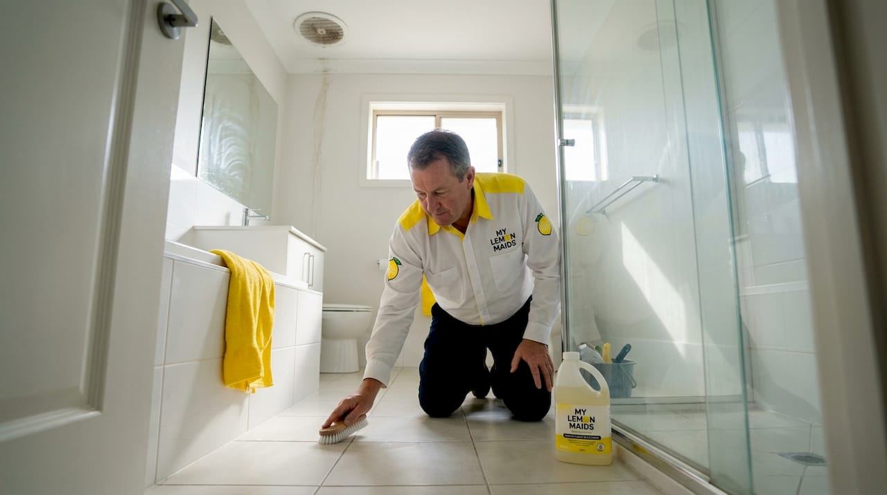 Cleaning bathroom grout in humid home