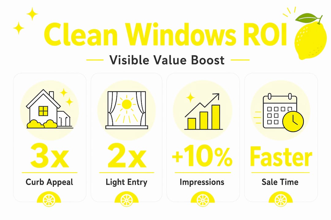 Infographic showing clean window ROI statistics