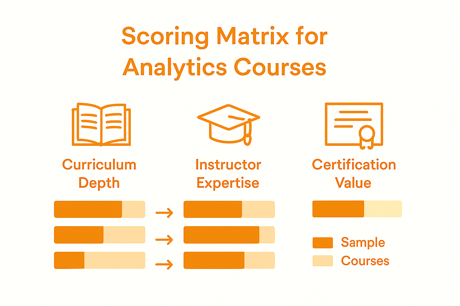 Course comparison matrix infographic