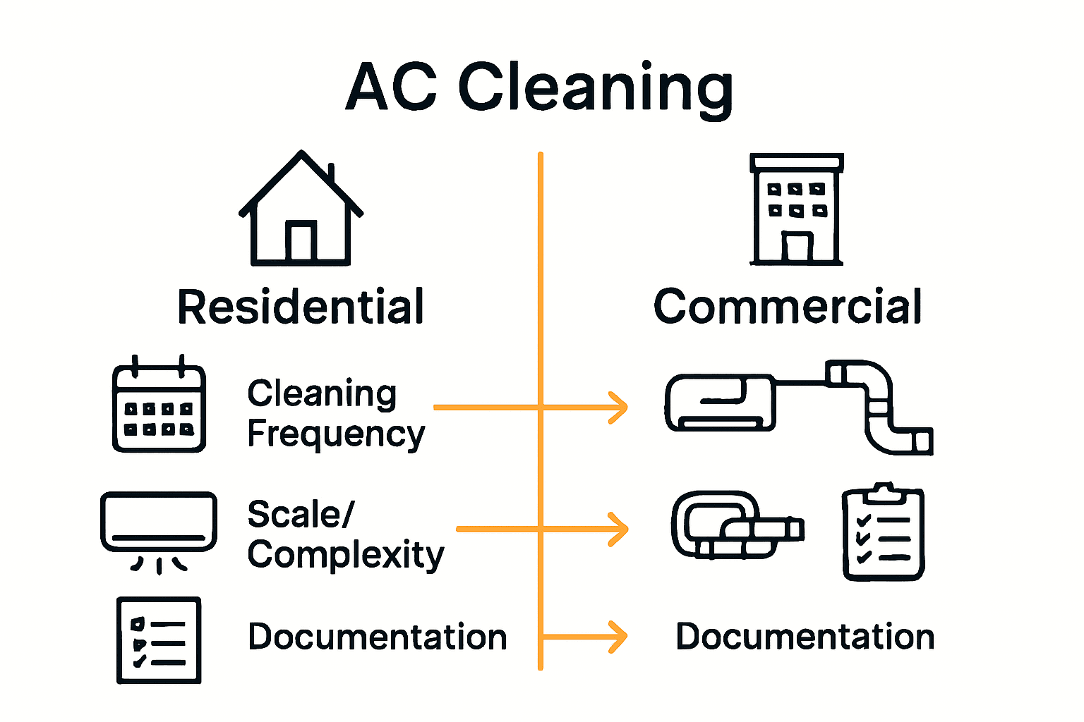 commercial vs residential ac cleaning