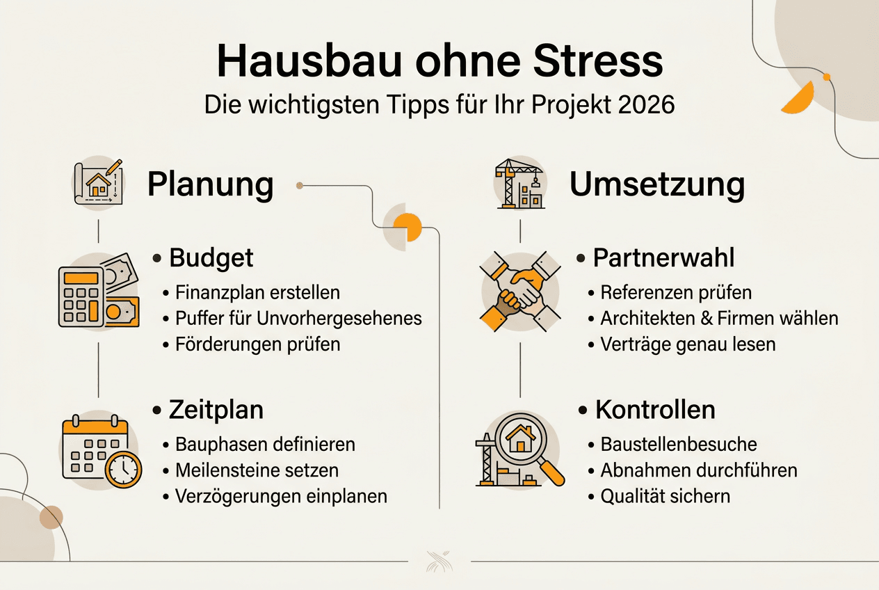 Übersicht: Die besten Tipps für einen entspannten Hausbau