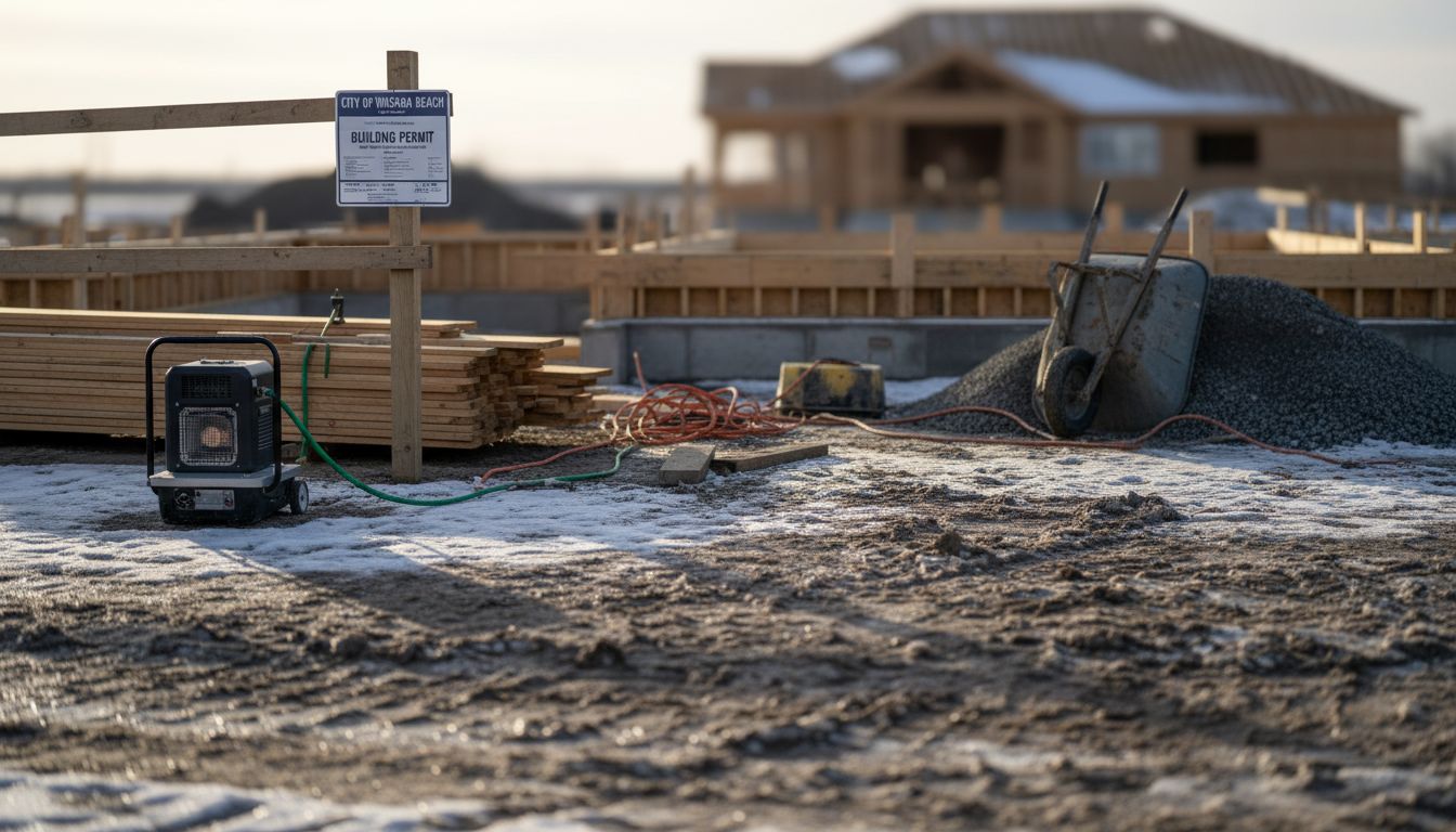 Local crew pours concrete winter project