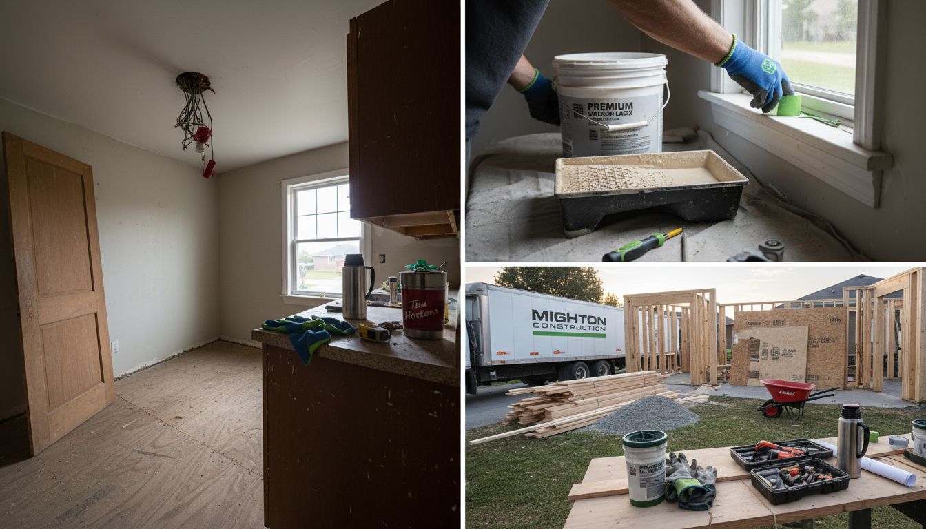 Multiple trades collaborating during renovation