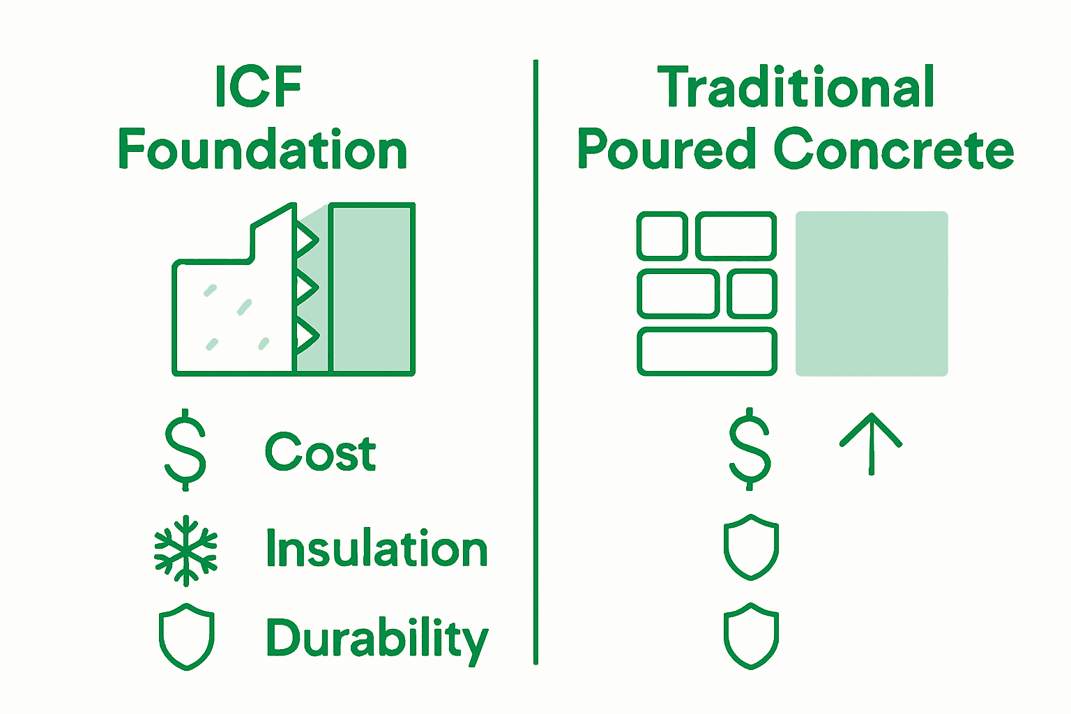 ICF foundation versus traditional foundation infographic