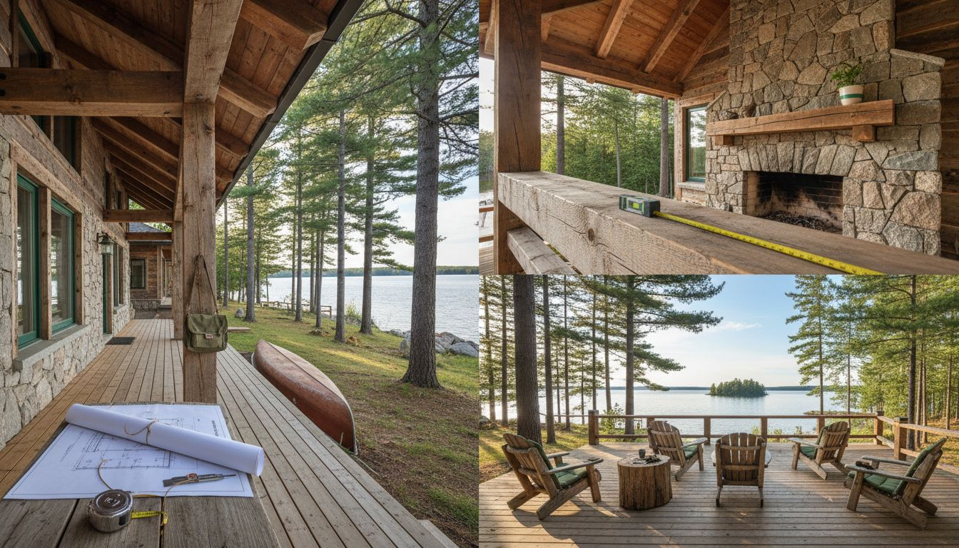 Architects reviewing lakeside cottage architecture