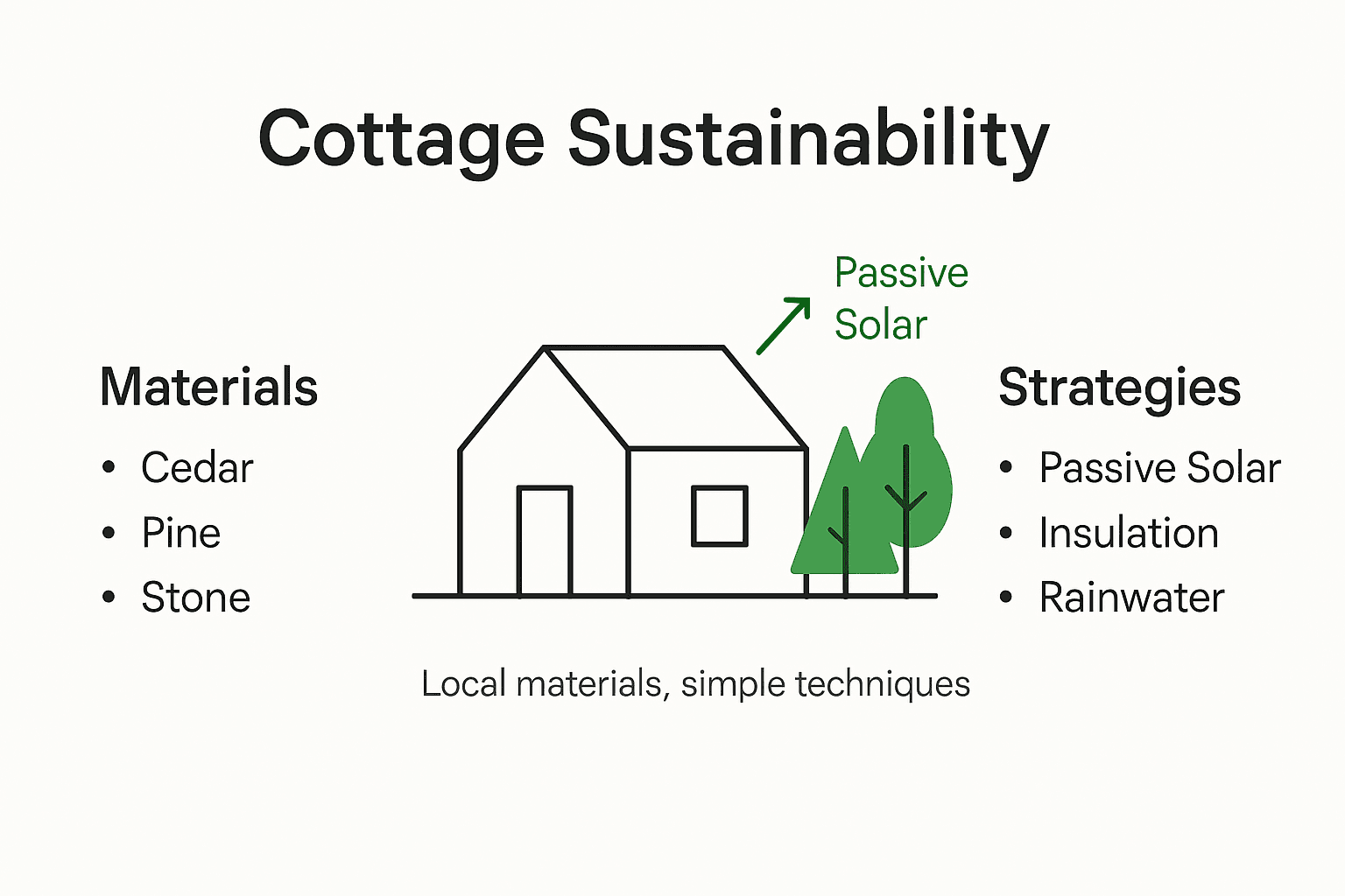 Infographic on sustainable cottage design features