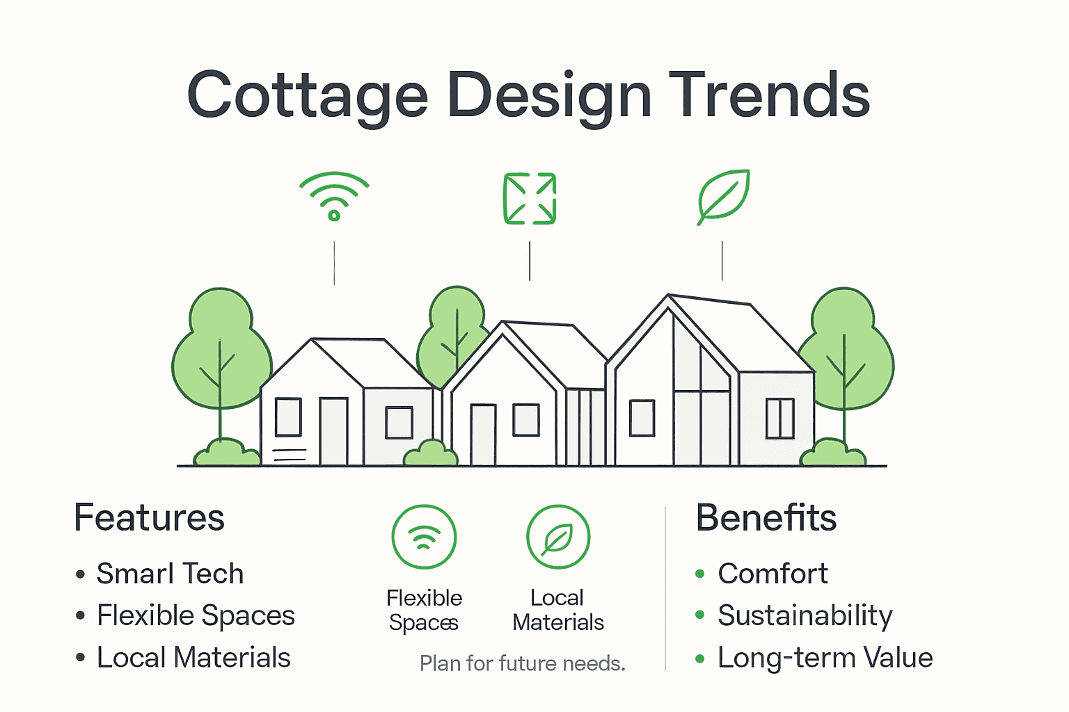 Infographic about latest cottage design trends