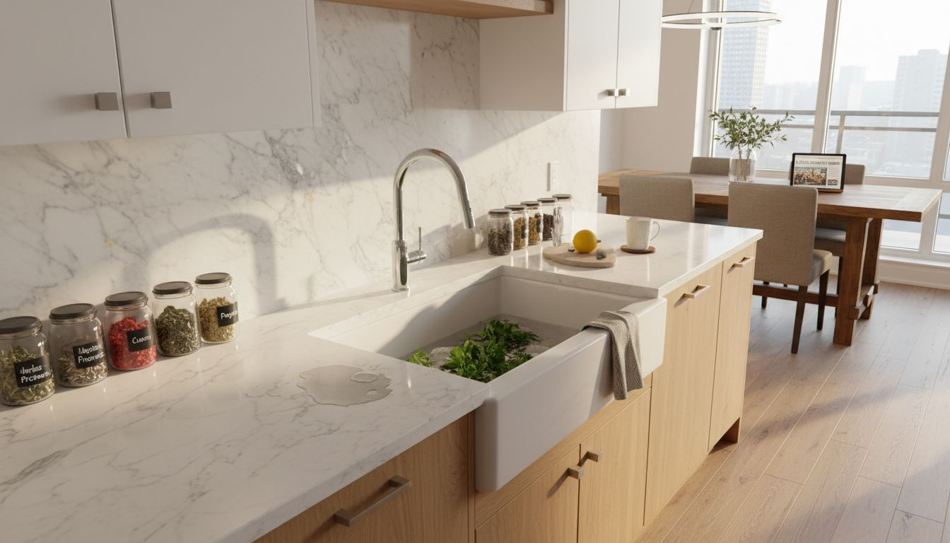 Luxury kitchen with premium materials and details