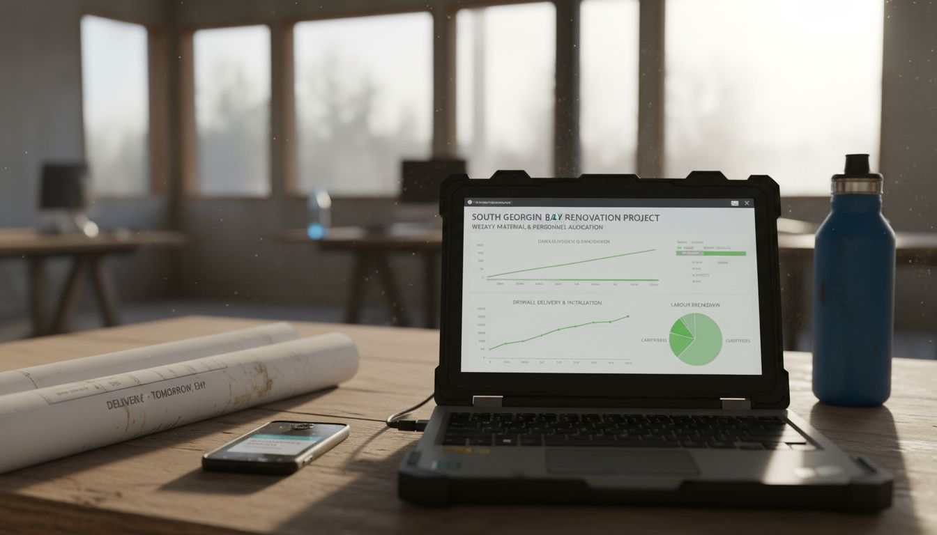 Coordinator using digital management tools in office