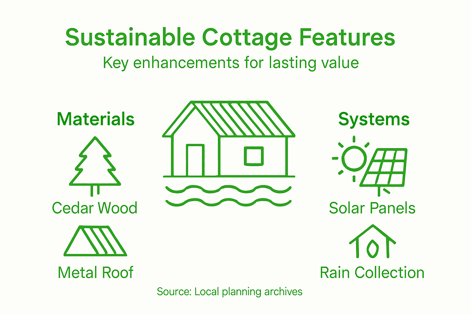 Infographic of cottage sustainable materials systems