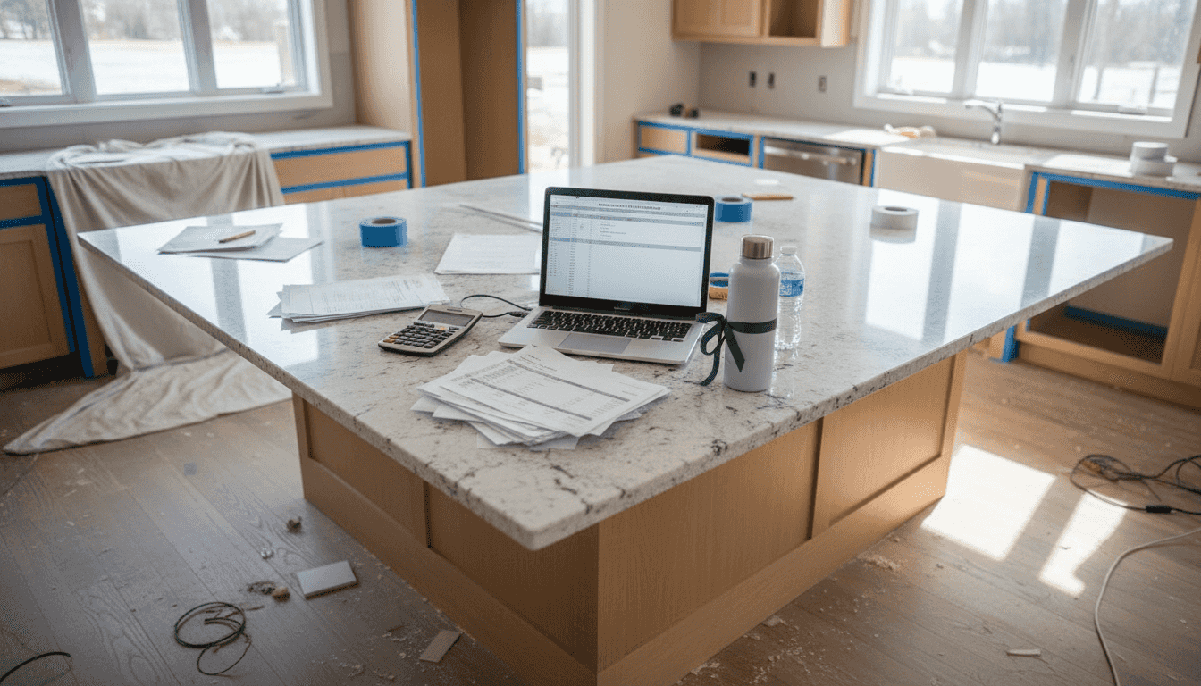 project manager reviewing build expenses