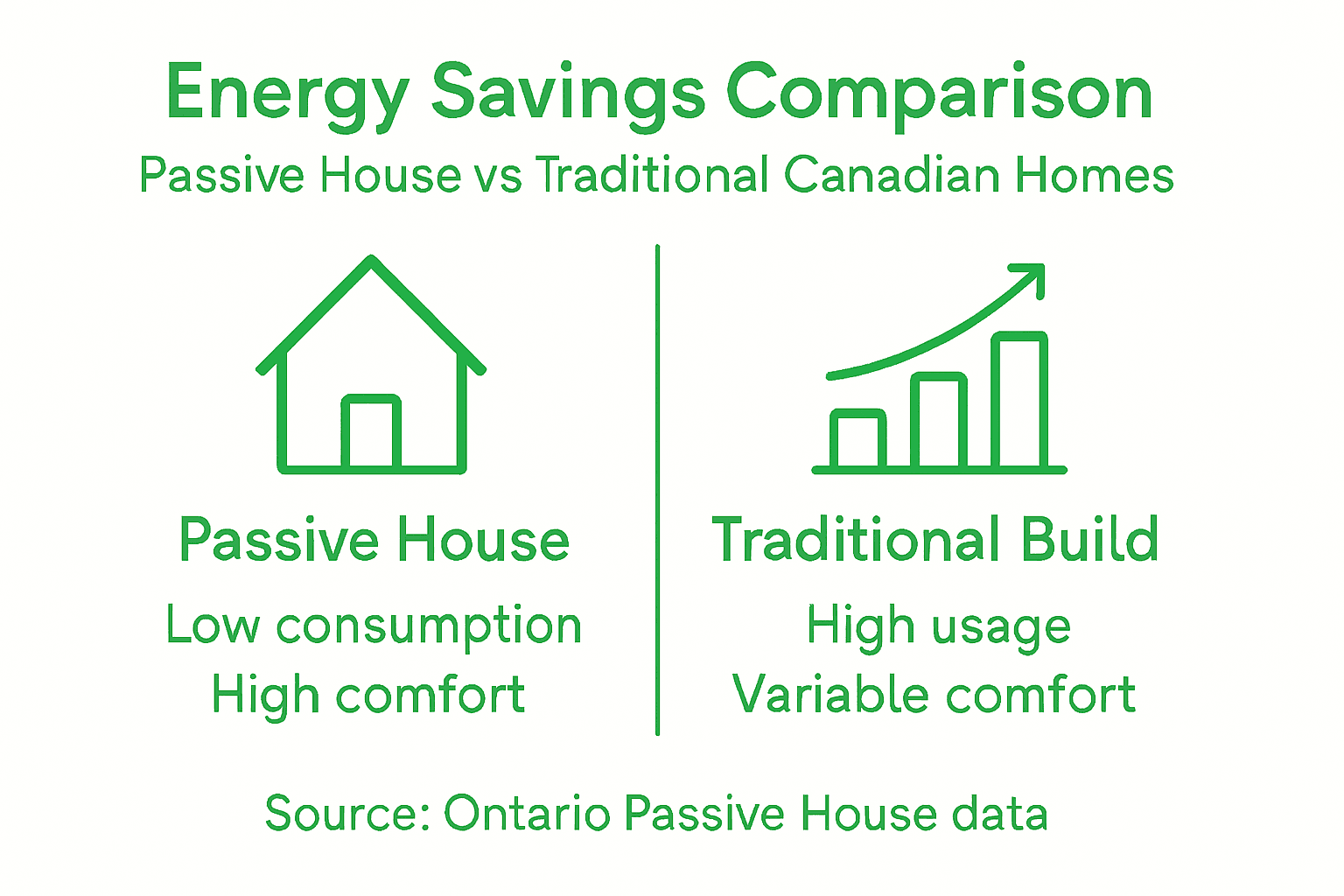 Infographic comparing energy savings for homes