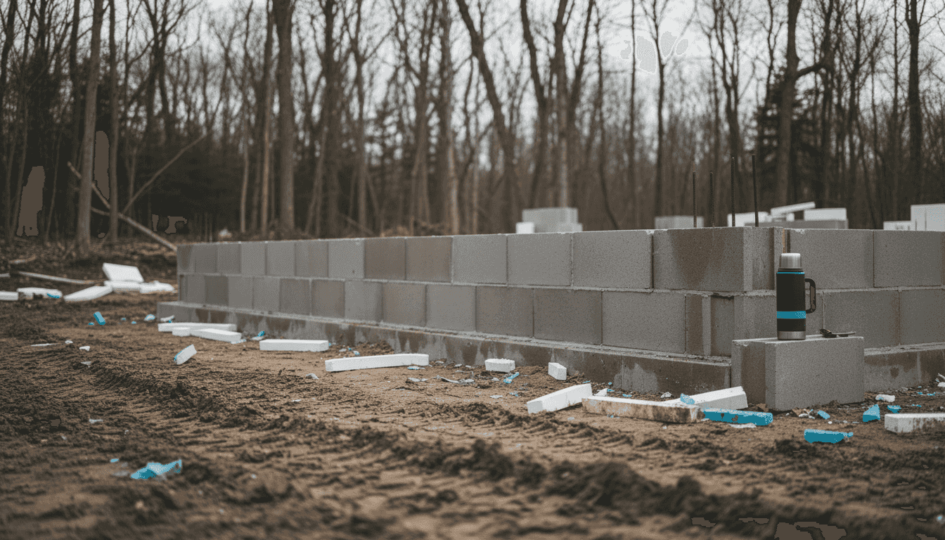 Foreman inspects ICF foundation at luxury home