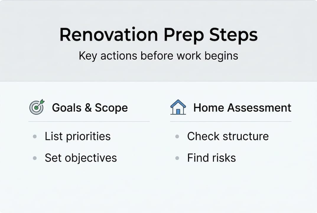 Infographic overview of renovation preparation steps