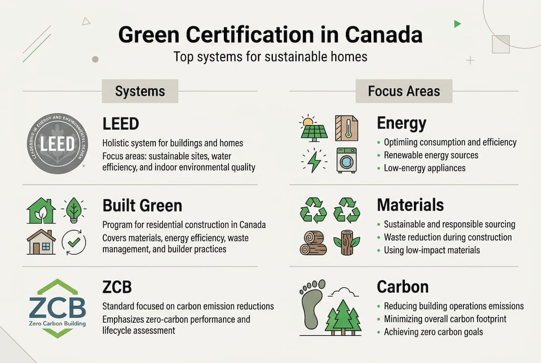 Infographic comparing green certification systems