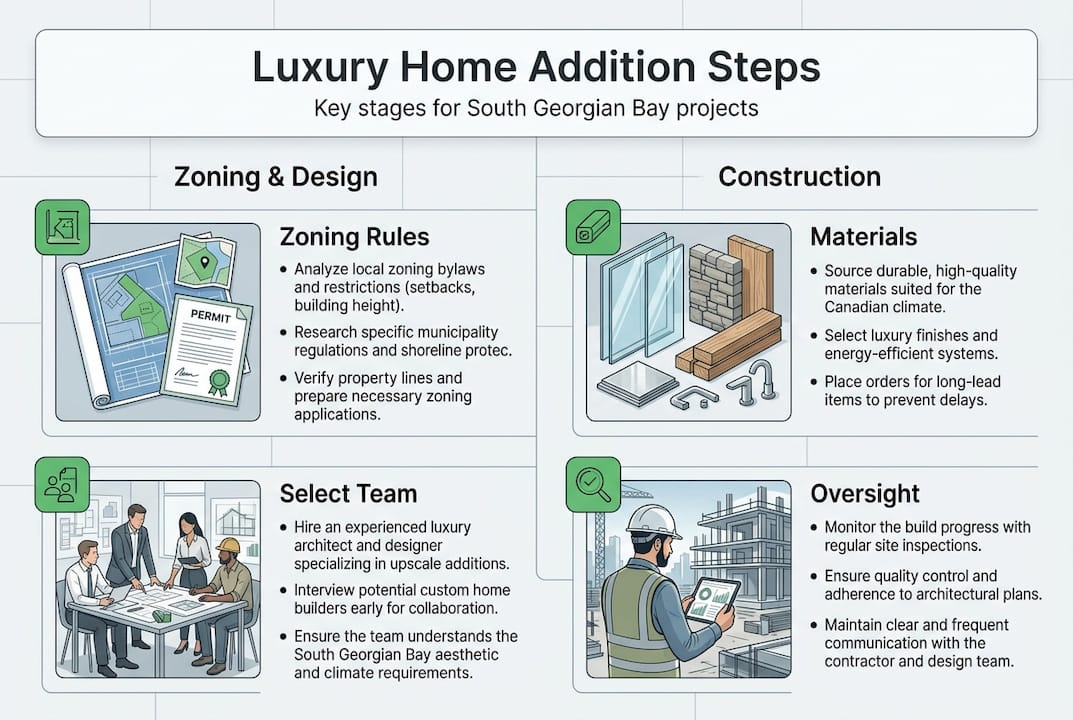Infographic showing luxury home addition steps