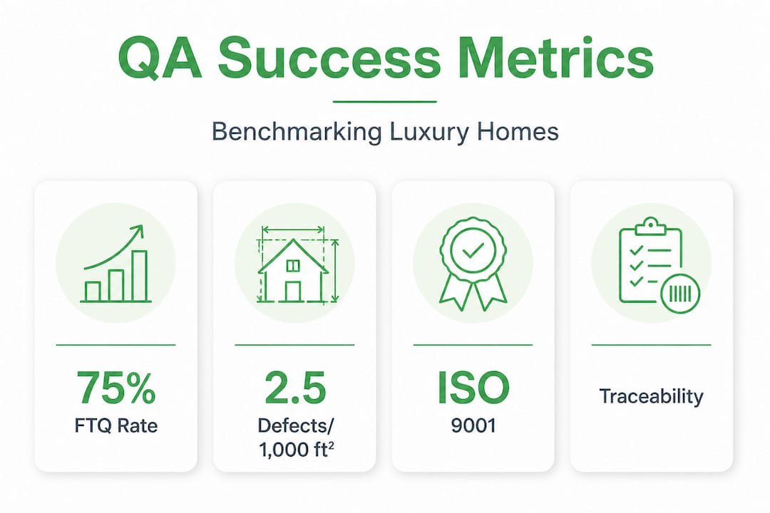 Infographic displaying QA metrics for luxury builds