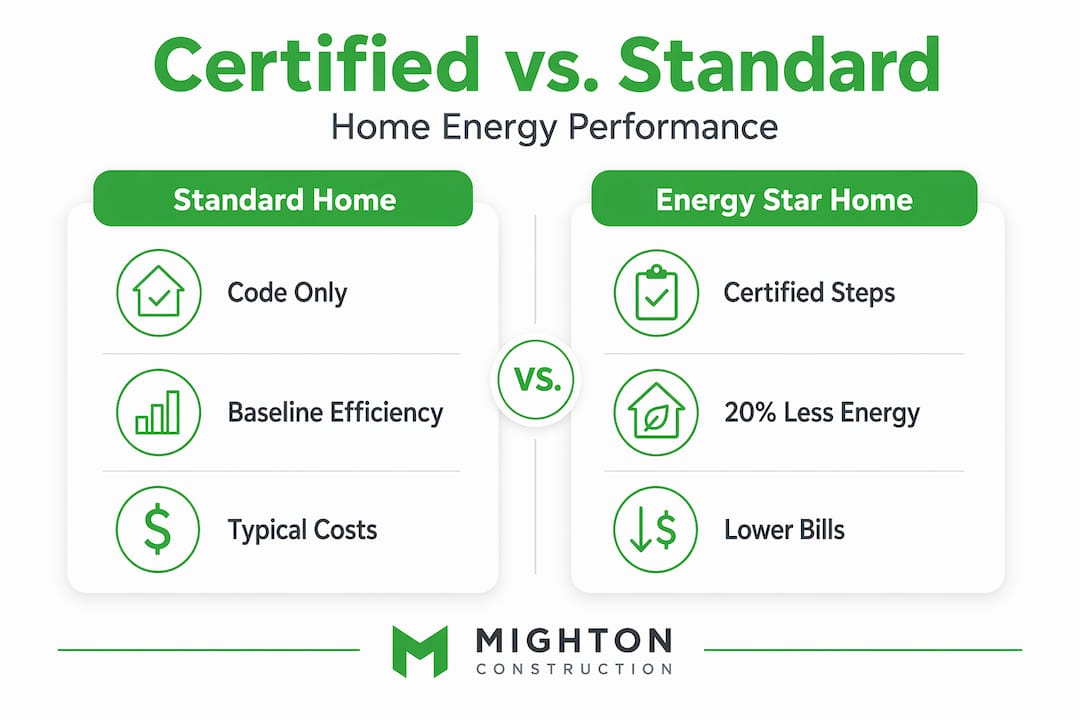 Infographic comparing Energy Star certified and standard homes