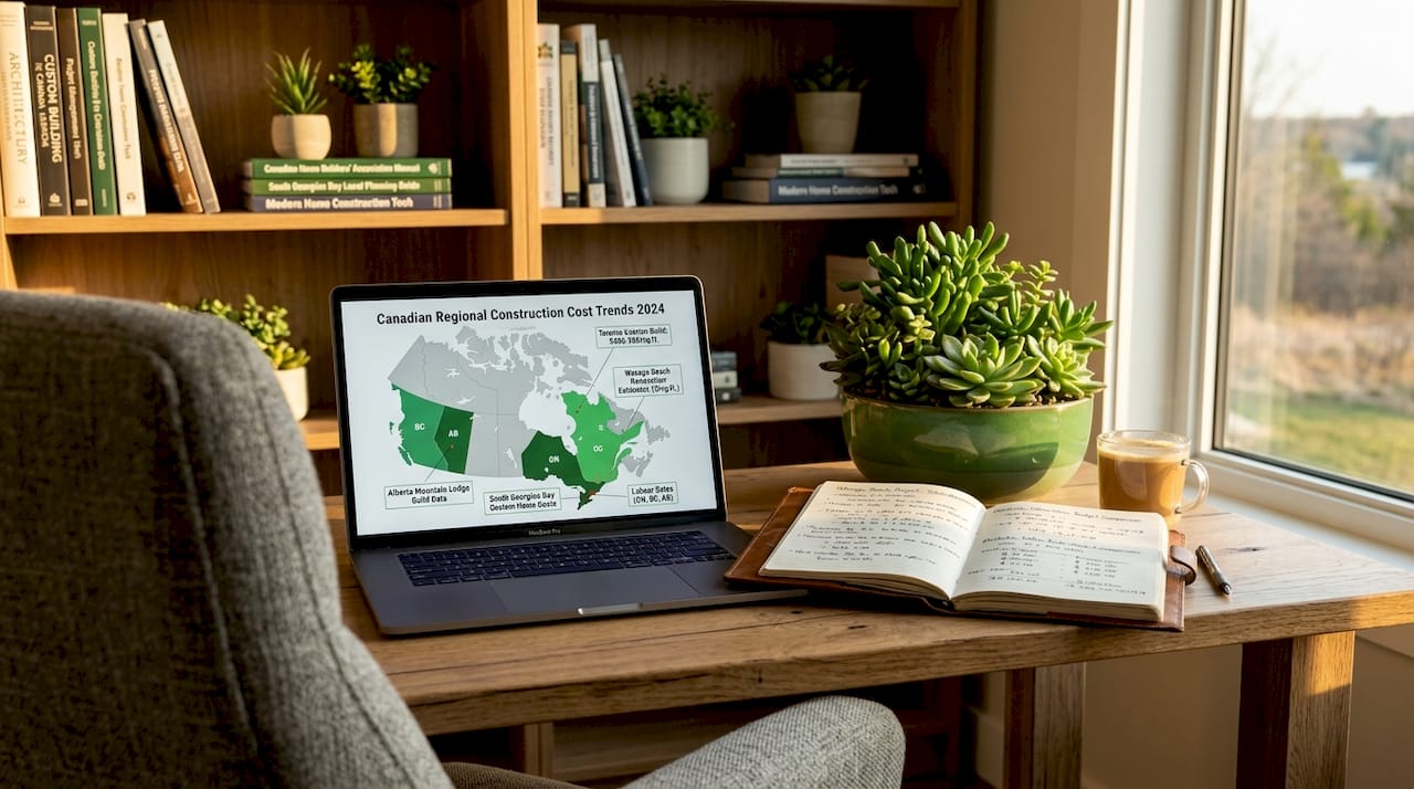 Homeowner comparing Canadian build costs regionally